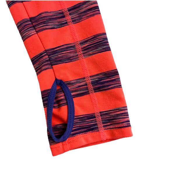 Lukka Women's Striped Zip Up Hoodie Size Medium Athletic Slim Fit Orange &Purple - Picture 3 of 11